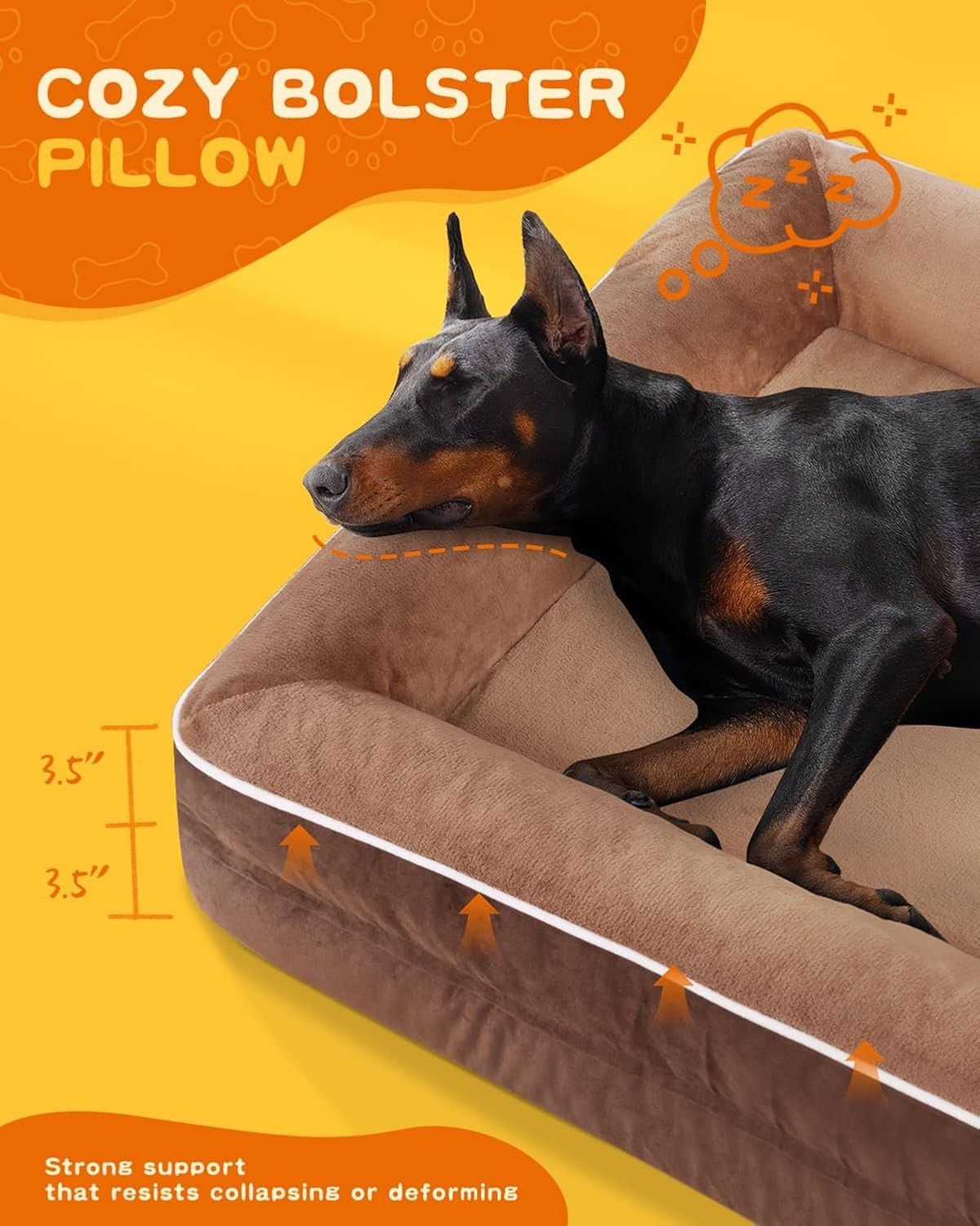 Large Waterproof Orthopedic Dog Sofa Bed Washable 91x61cm