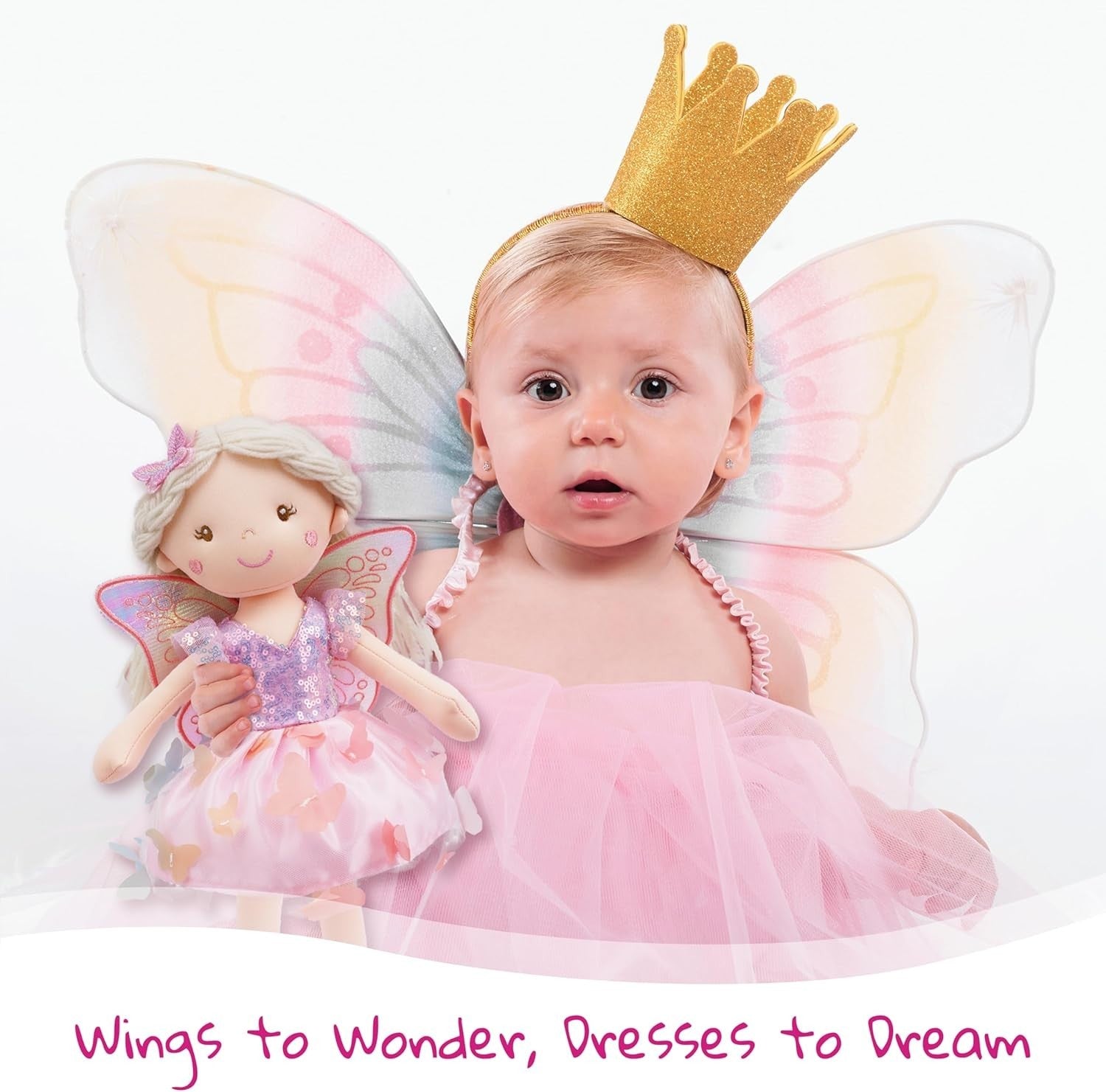 Soft Fairy Doll 38cm Plush Toy Butterfly Skirt Wings Toddler Gift