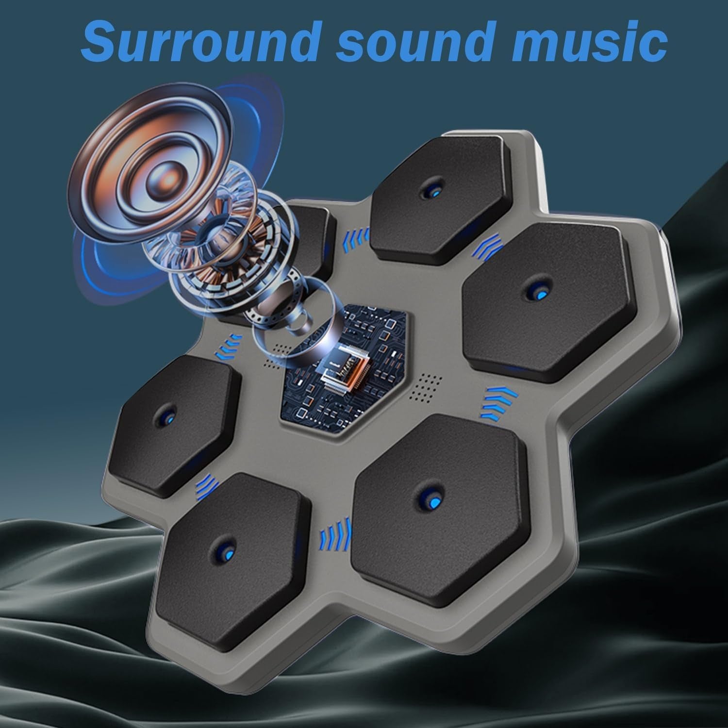 Music Boxing Machine LED Punch Trainer Bluetooth Mounted Gloves