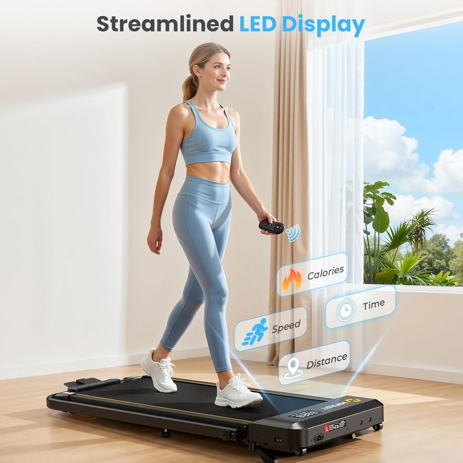 Foldable Walking Pad Treadmill 8% Incline 1-12km/h Quiet Home Gym