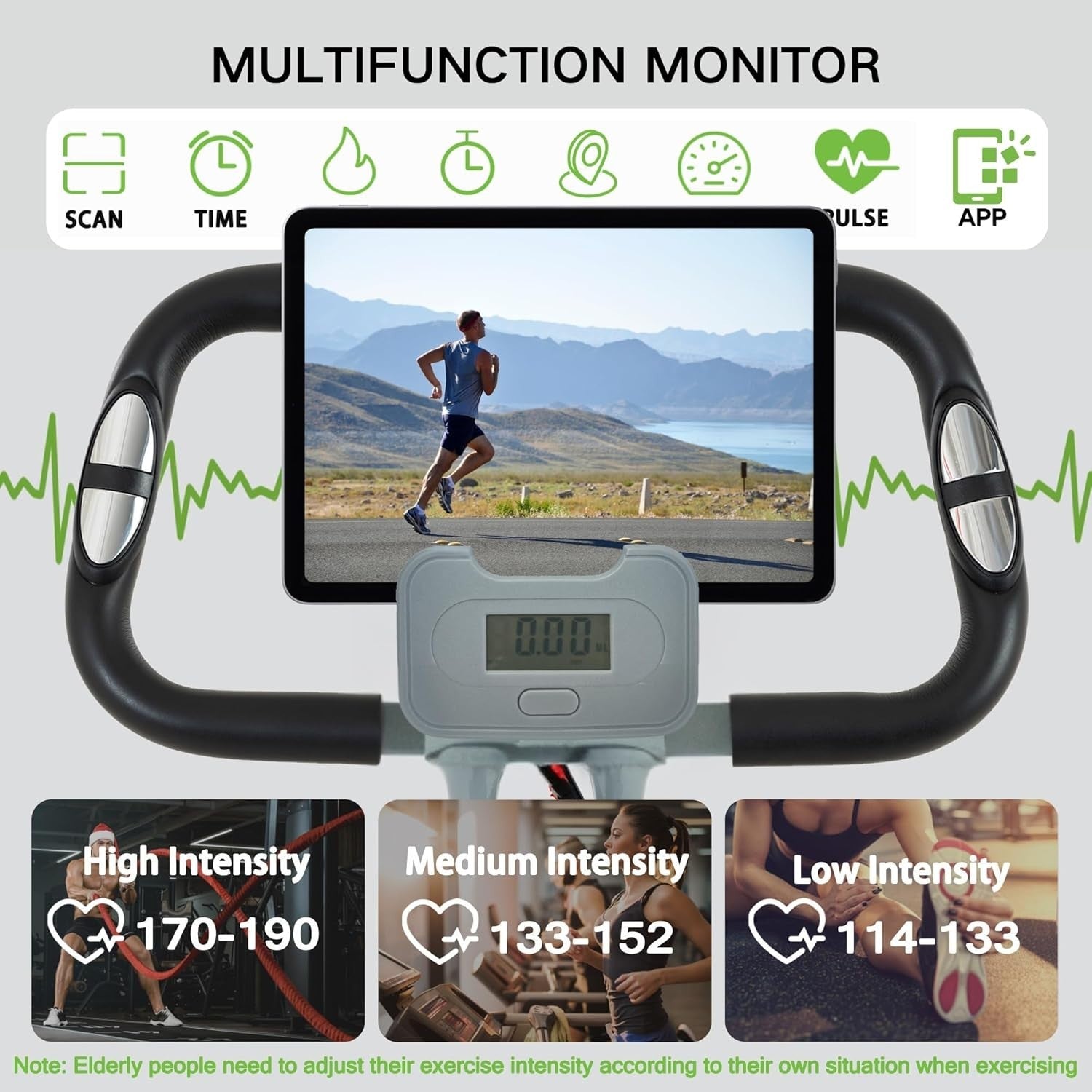 Foldable Magnetic Exercise Bike w/ Backrest, LCD Monitor & 330lb Capacity