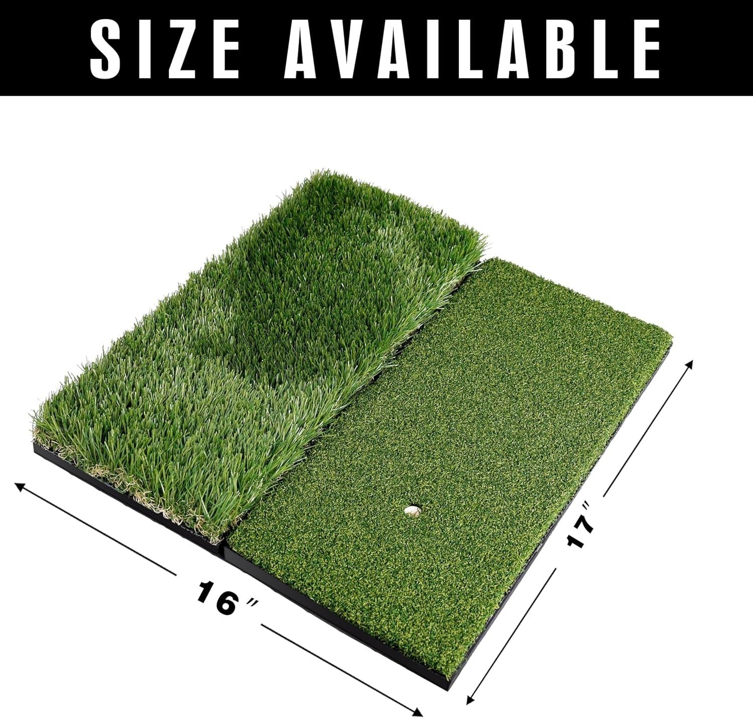 Golf Hitting Mat Double Turf Practice Trainer Indoor Outdoor Training Aid