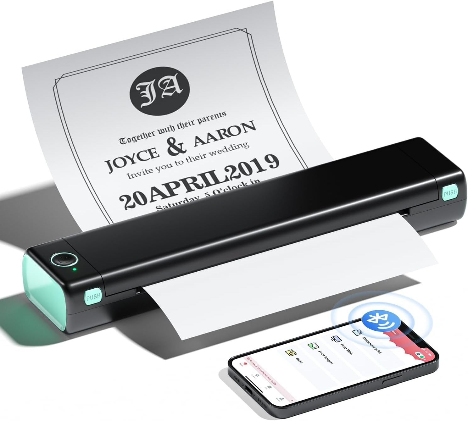 Portable Bluetooth Thermal Printer A4 Inkless Mobile Printer