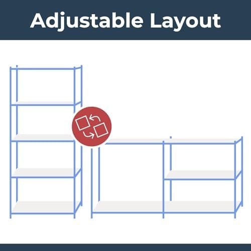 5-Tier Freestanding Garage Shelf Rack 180x90x40cm Adjustable Heavy-Duty Steel