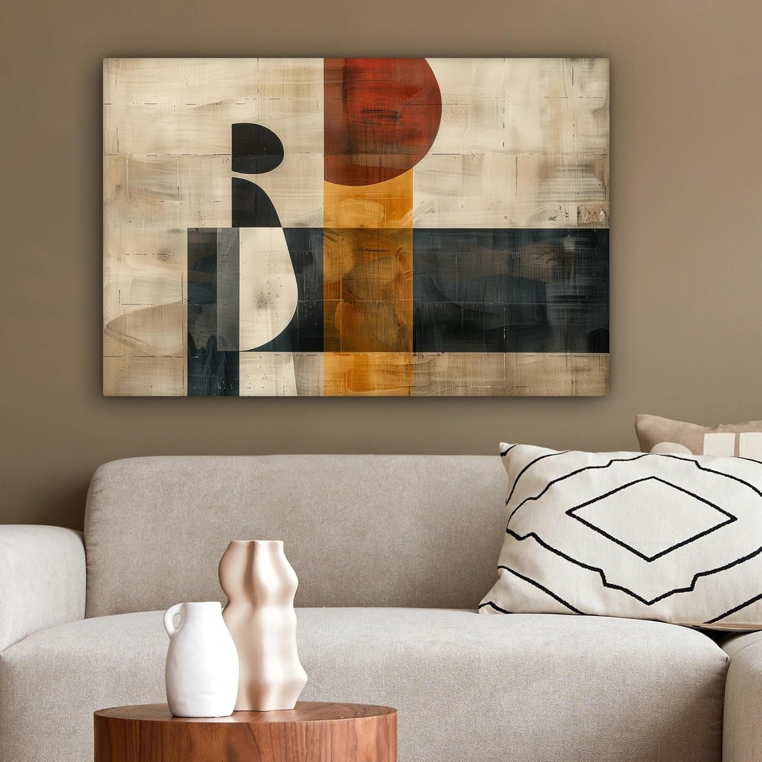 Abstract Canvas Wall Art 60x40cm Framed Modern Industrial Print