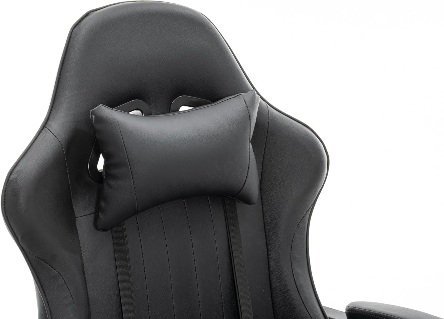 Gaming Chair PU Leather Swivel Office PC Desk Seat Recliner with Footrest Black