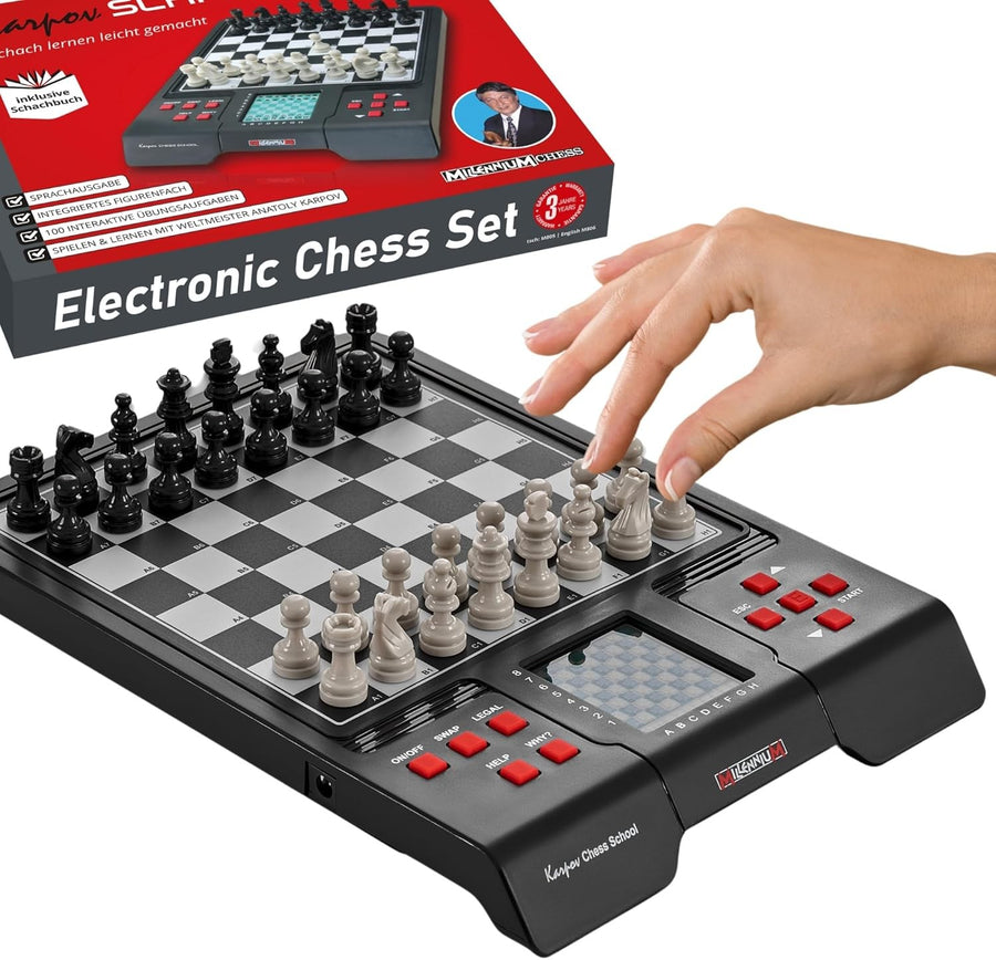 Electronic Chess Trainer Board with Interactive Lessons & Voice Coaching