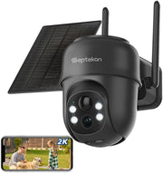 2K Solar Security Camera Wireless Outdoor PTZ 360° Night Vision WiFi