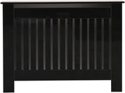 High Gloss Black Radiator Cover Medium Modern Slatted Cabinet 111cm Heating Unit
