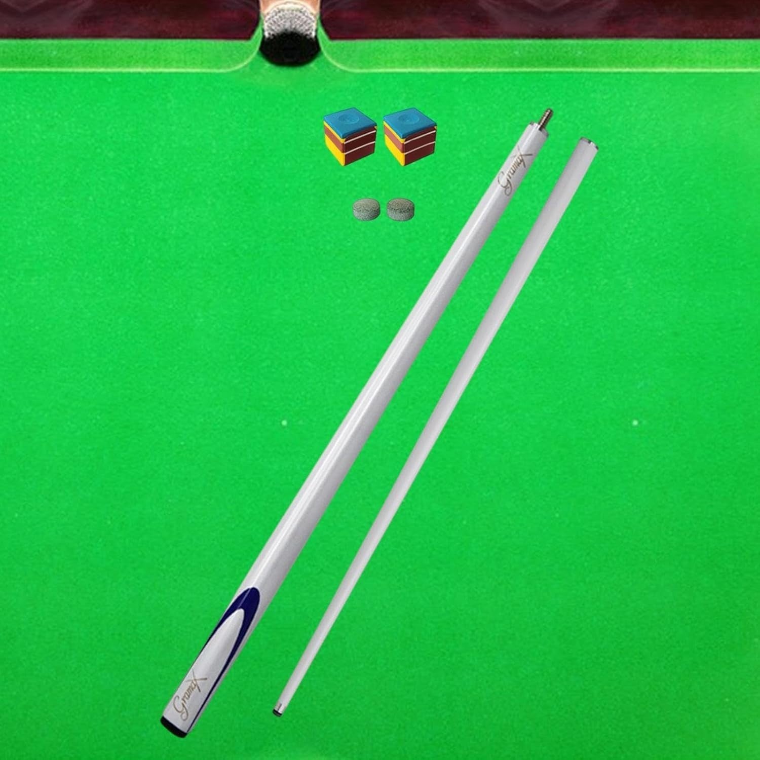 Carbon Fiber Snooker Cue 57in 9.5mm Tip 1/2 Split Starter Set