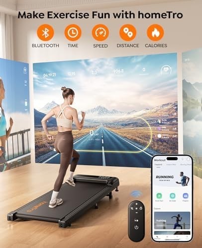 3HP Under Desk Treadmill 9% Incline Walking Pad 1–8km/h Compact Quiet Home 120KG