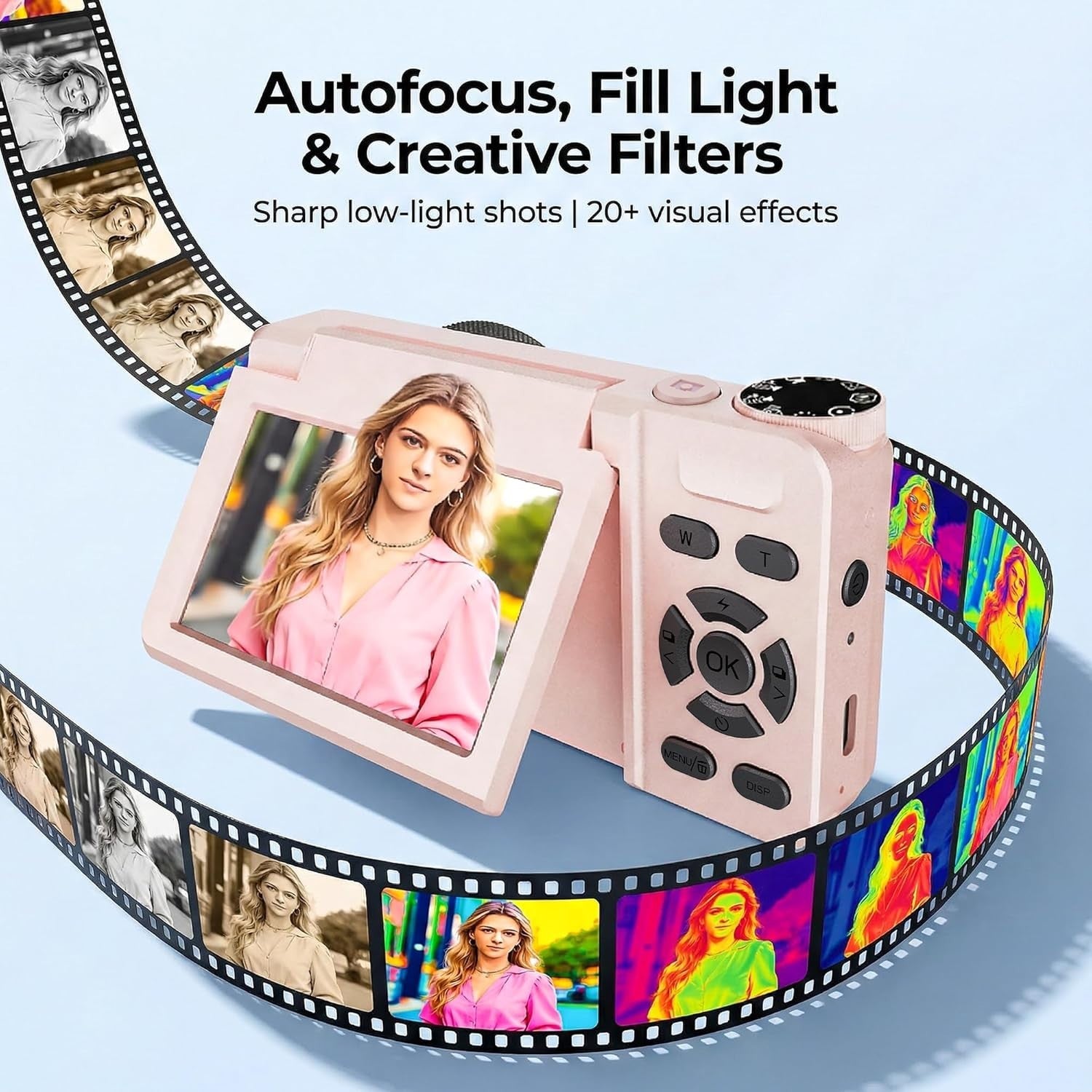 4K 64MP Digital Camera Flip Screen Autofocus Vlogging Camera 32GB