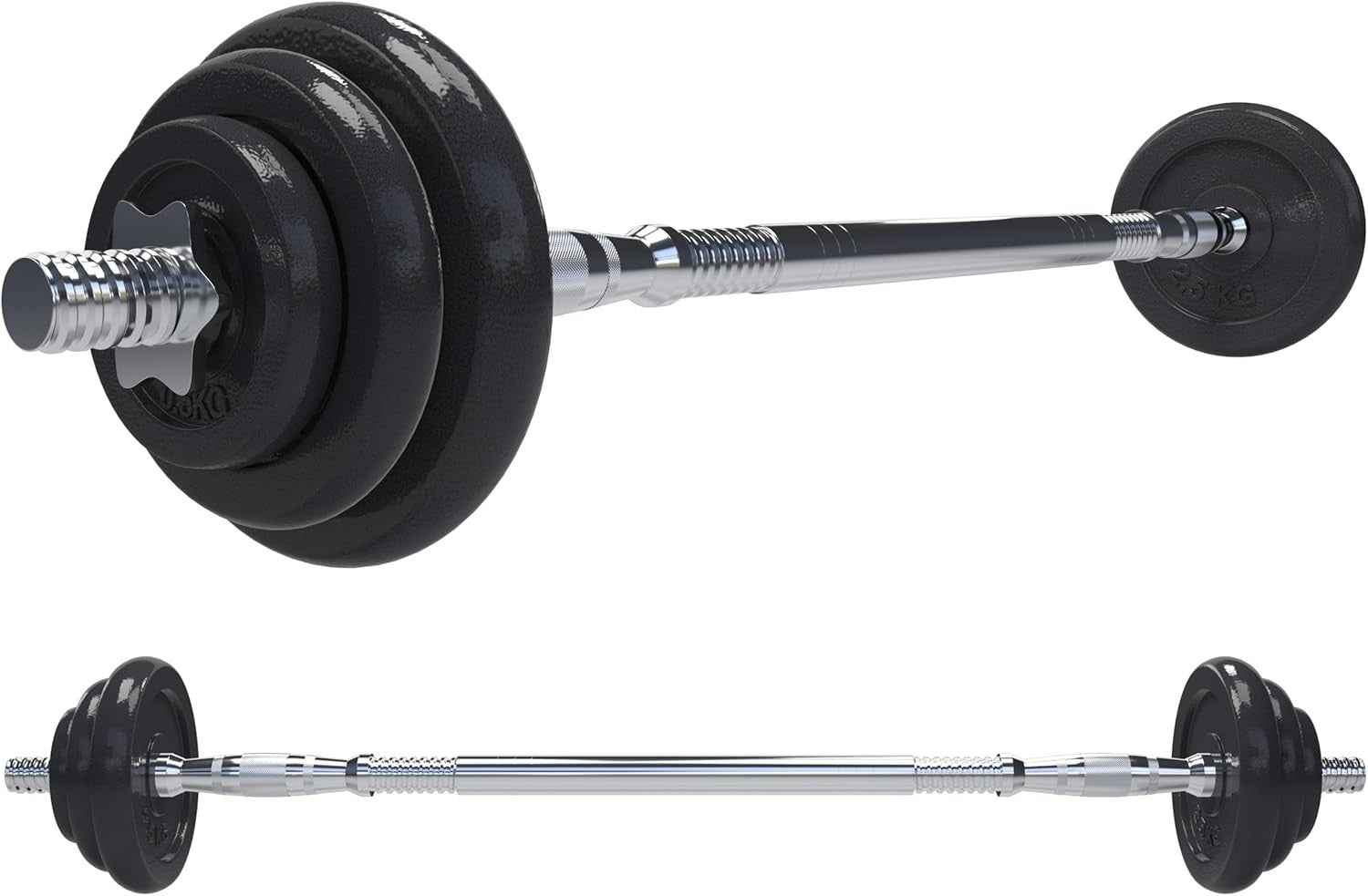 20kg Adjustable Dumbbell Barbell Set Cast Iron Weights Home Gym