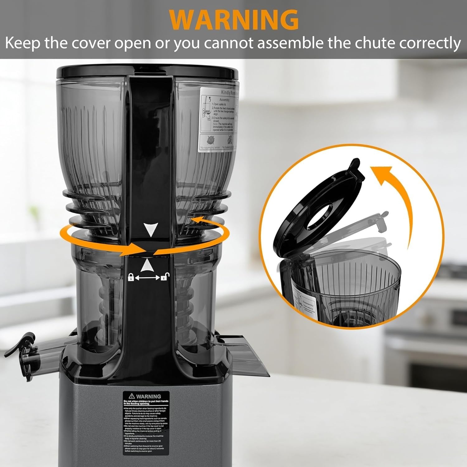 Cold Press Juicer 147mm Wide Chute Whole Fruit Slow Juicer 300W