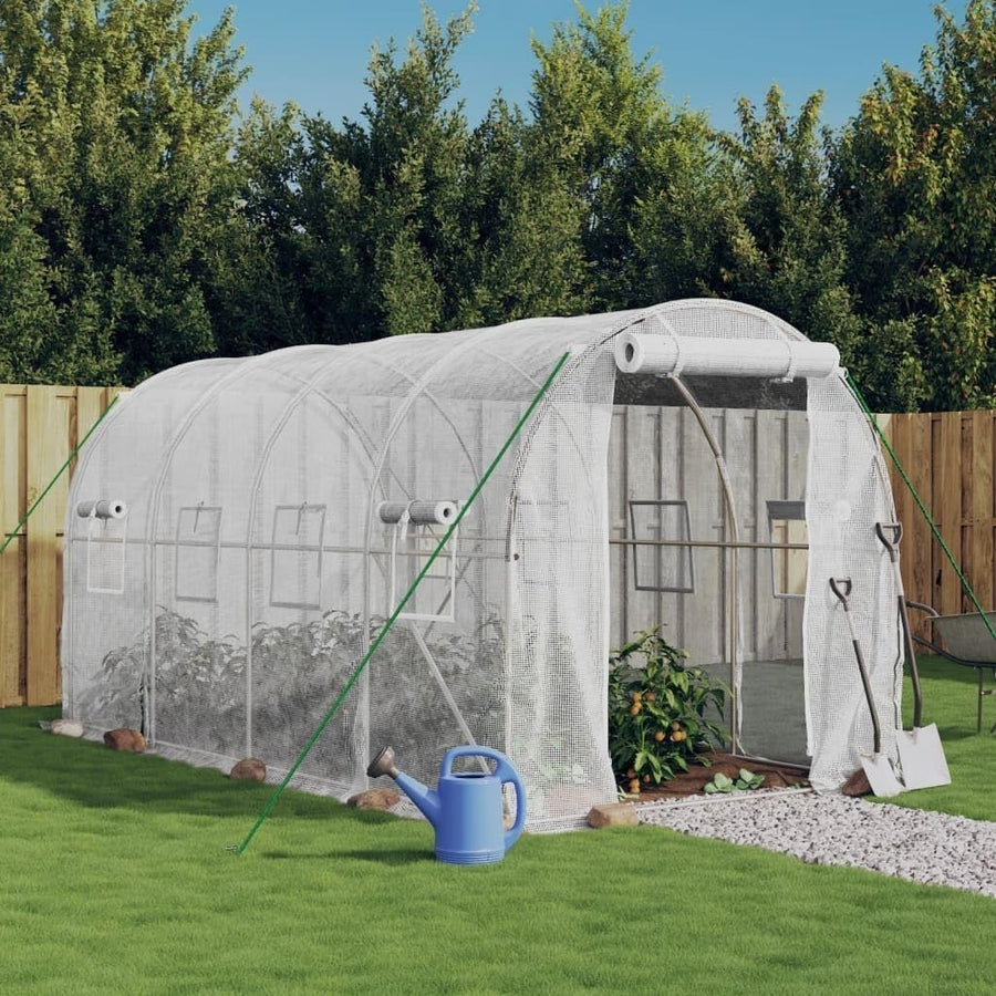 Large Outdoor Walk-In Garden Greenhouse 8m² Steel Frame PE Cover 4x2x2m