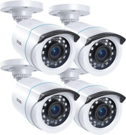 1080P HD CCTV Camera 4 Pack Outdoor Indoor IR Night Vision Wired