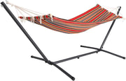 Red Hammock with Metal Stand | 100kg Capacity | 200x80cm Outdoor Swing Seat