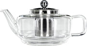 Glass Teapot 700ml Stainless Steel Tea Infuser Clear Tea Pot with Lid