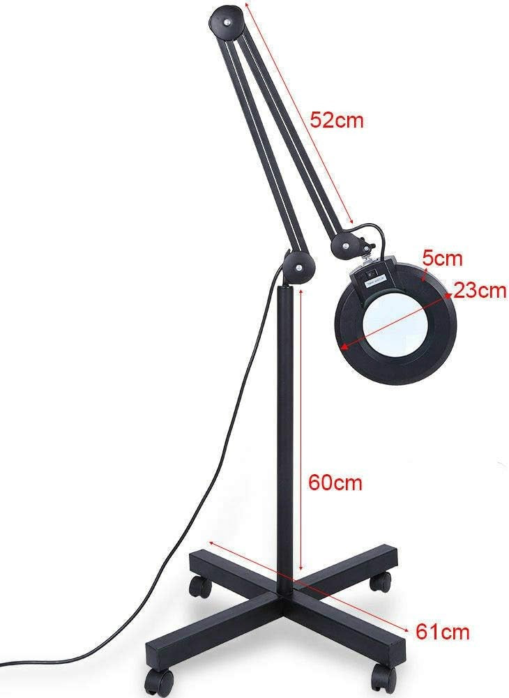 LED Magnifying Floor Lamp 5X Adjustable Medical Beauty Reading Light