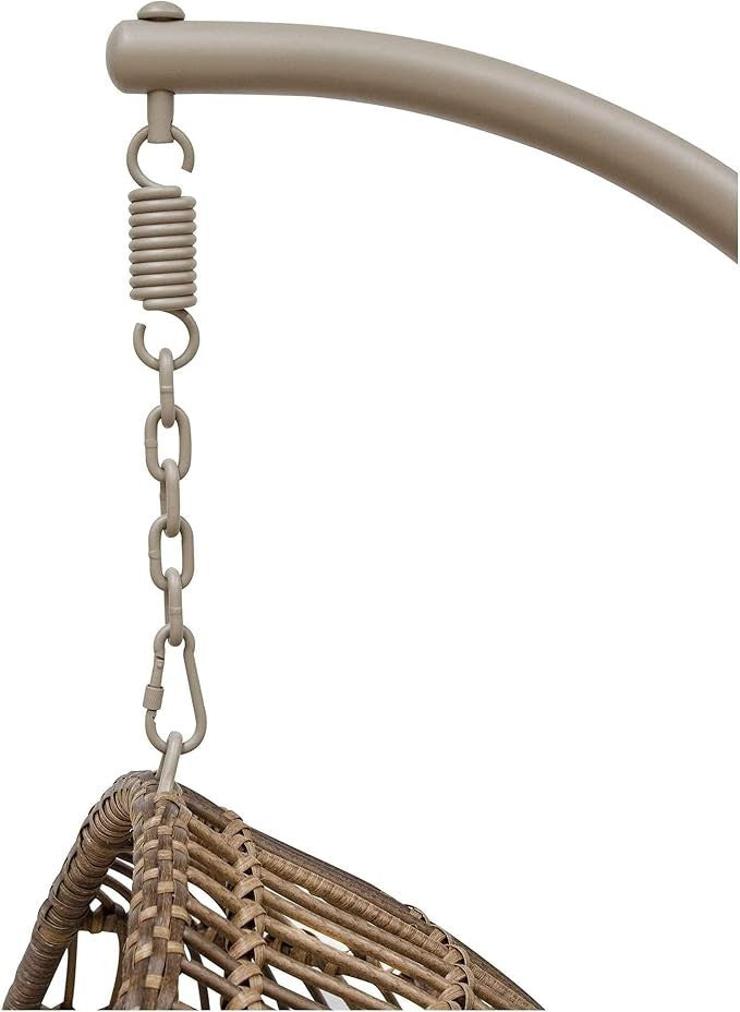 Outdoor Hanging Egg Chair Rattan Swing Seat Fire-Safe Cushions 110kg