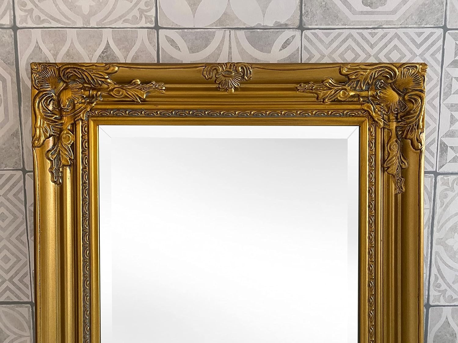 Gold Full Length Mirror 124x40cm Ornate Frame Floor Standing Dressing