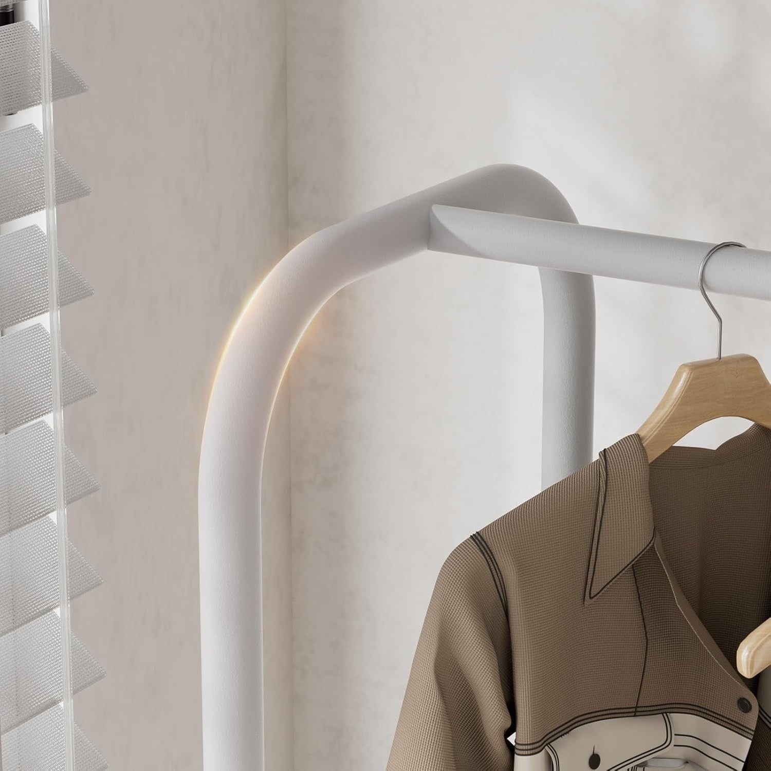 White Clothes Rail with Mesh Shelf – Heavy Duty 81×30×183cm