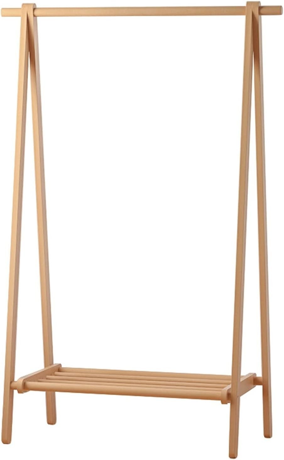 Wooden Clothes Rail Heavy Duty Garment Rack with Shelf 95cm