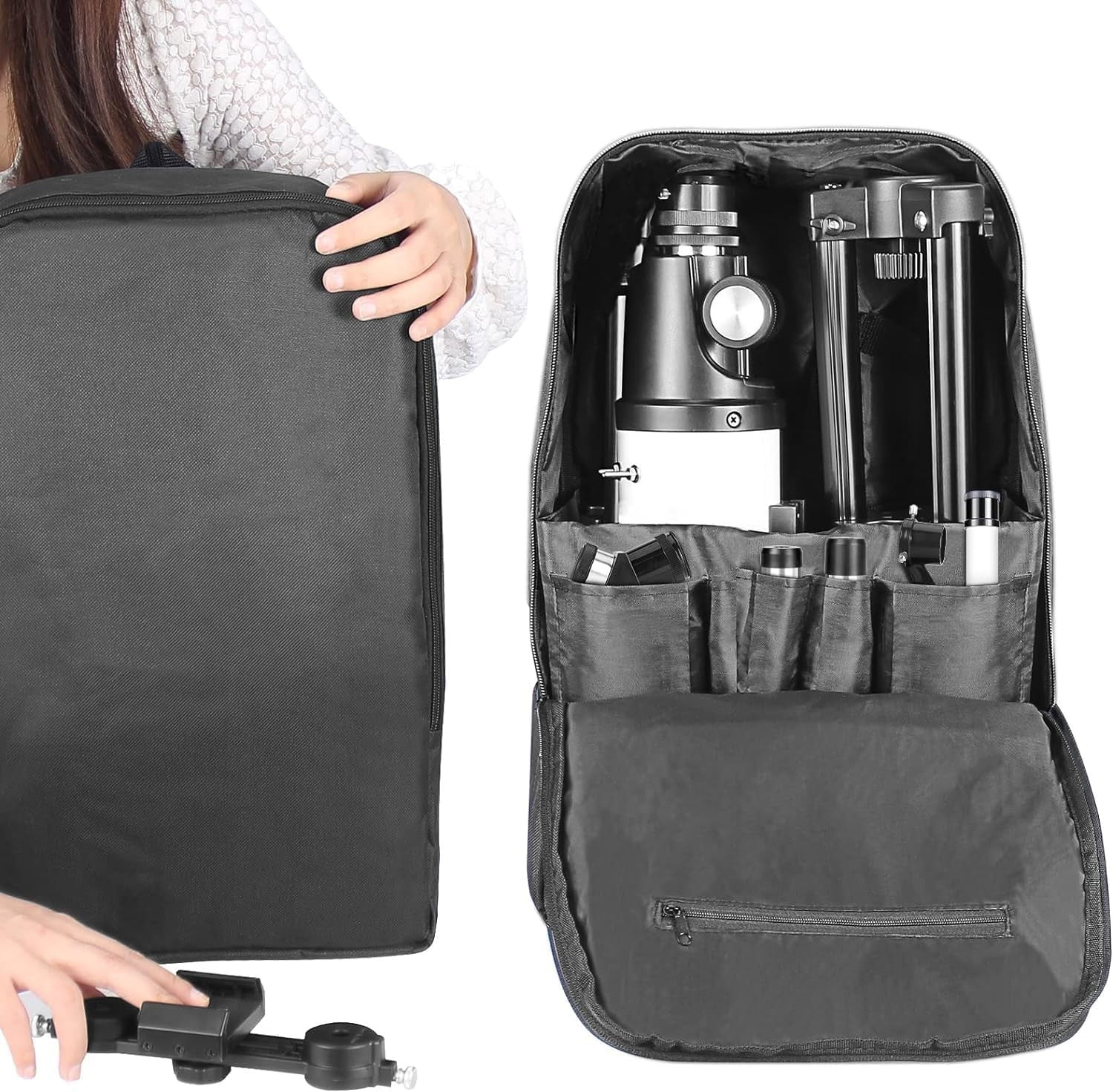 80mm Refractor Telescope for Kids, Portable Astronomy Scope with Bag