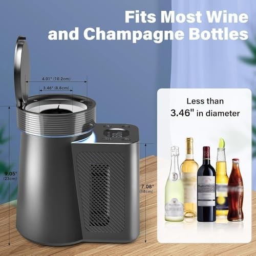 Electric Wine Chiller 750ml Single Bottle Cooler LCD Temperature Control