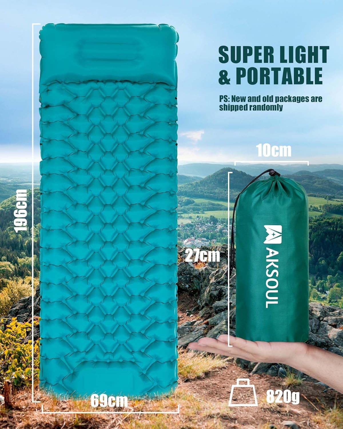 Self-Inflating Camping Mattress 10CM Thick Portable Outdoor Bed