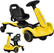 Kids Electric Racing Kart 6V 360° Drift Car Adjustable Seat Yellow 3-8Y