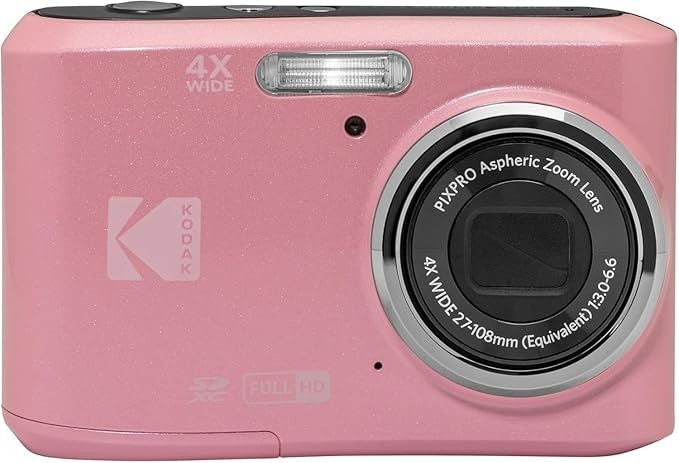 16MP Digital Camera 4X Optical Zoom 1080P HD Wide Angle Compact Pink