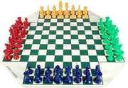 4-Player Leather Chess Board Set Portable Strategy Game for Family & Parties