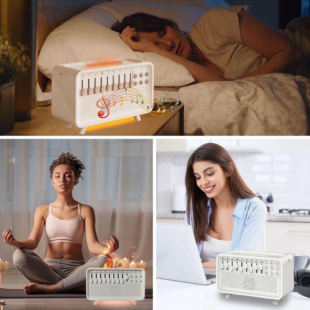 White Noise Machine with Humidifier, 8 Sleep Sounds, Night Light & Bluetooth