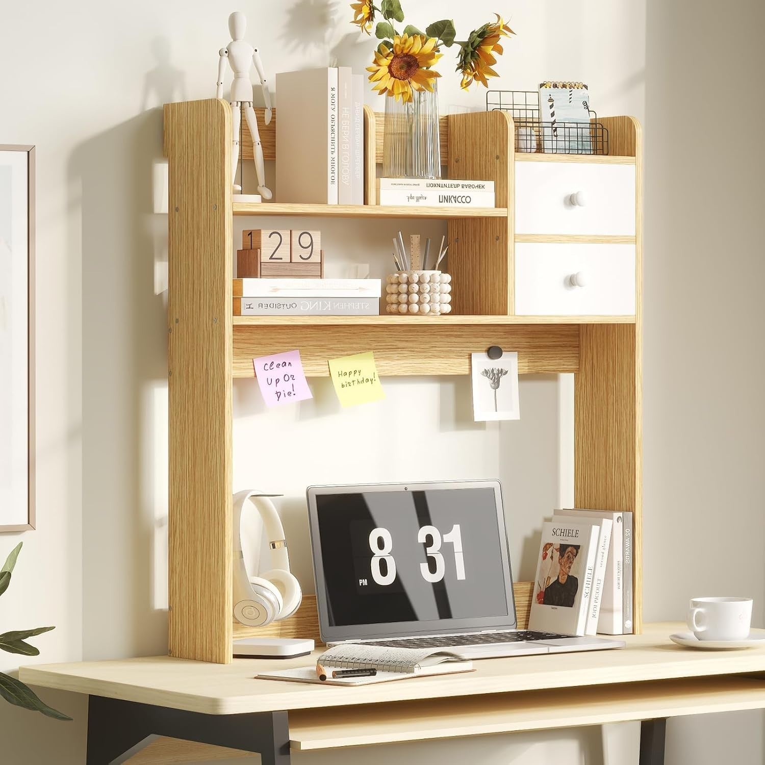 Desktop Bookshelf with 4 Shelves Desk Organizer & Storage Rack