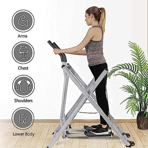 Folding Elliptical Cross Trainer with Anti-Slip Pedals & Home Cardio Workout