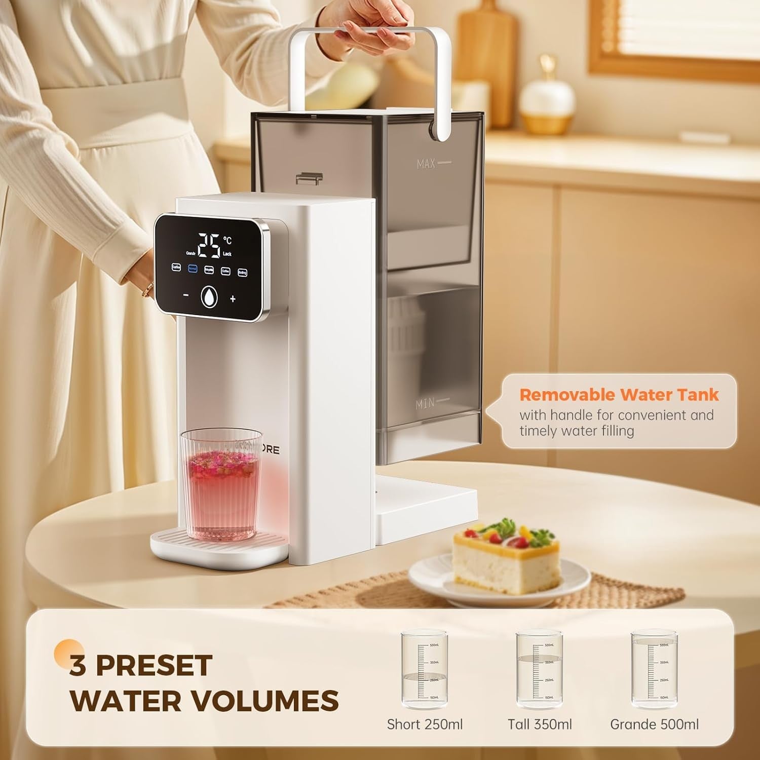 Instant Hot Water Dispenser 3L | 2200W Fast Boil Touch Screen Filter