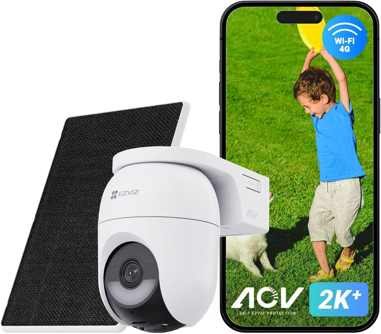 2K+ 4G Solar Security Camera PTZ AI Detection Color Night Vision