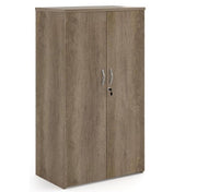 Nebraska Oak Lockable Office Cupboard 3 Shelves Double Door Storage Cabinet