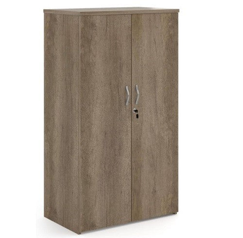 Nebraska Oak Lockable Office Cupboard 3 Shelves Double Door Storage Cabinet