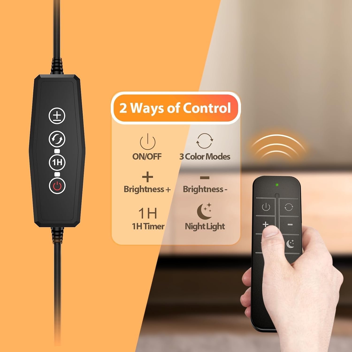 LED Floor Lamp Remote Control Dimmable 3 Colour Flexible Arm Reading Light