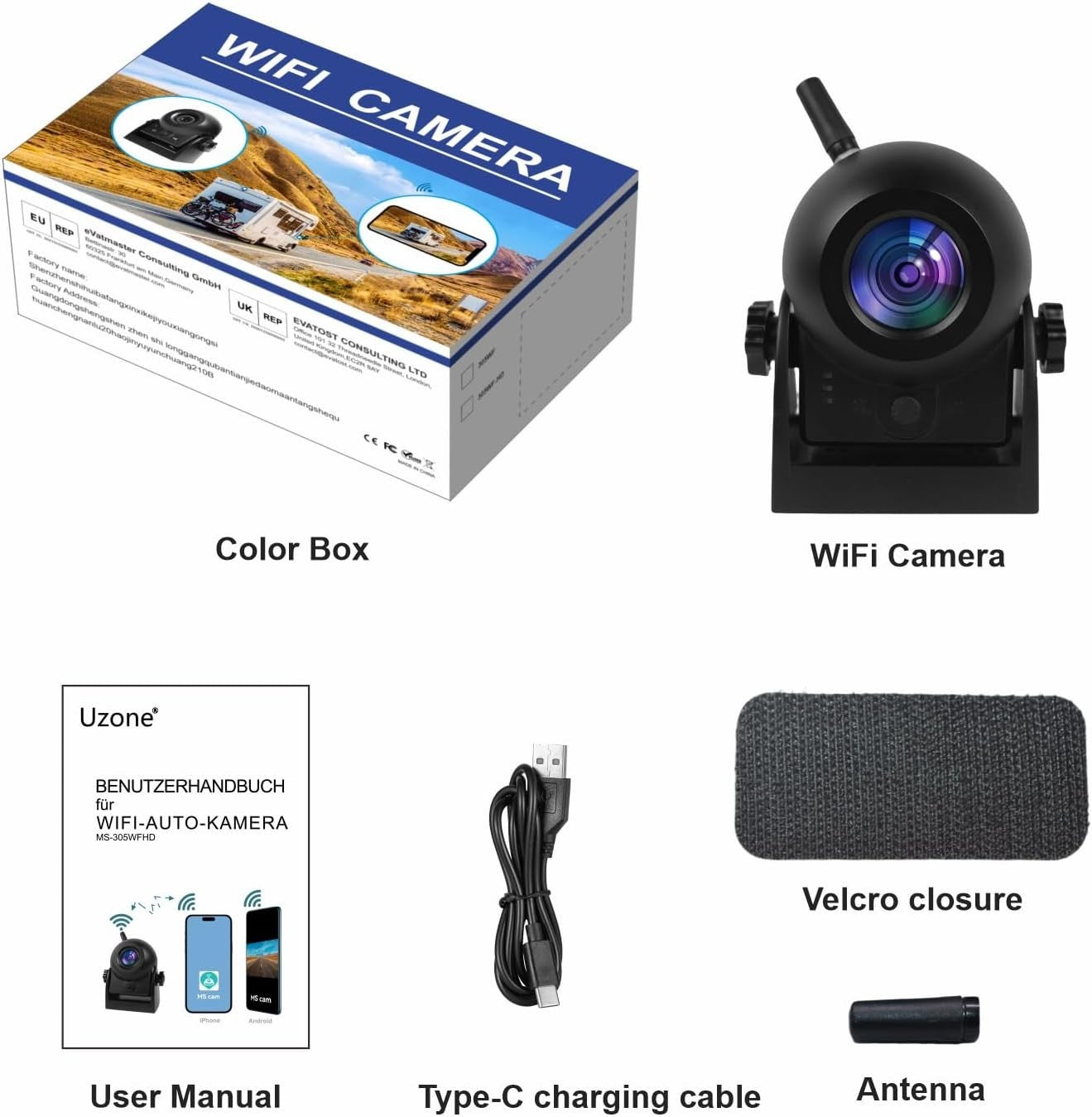720P Wireless Reversing Camera WiFi Magnetic Backup Cam Night Vision