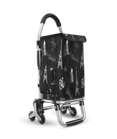 6-Wheel Foldable Stair Climber Trolley Waterproof 36L Detachable Bag 50kg