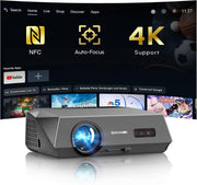 4K Smart Projector 2300 ANSI Google TV WiFi 6 Bluetooth HDR