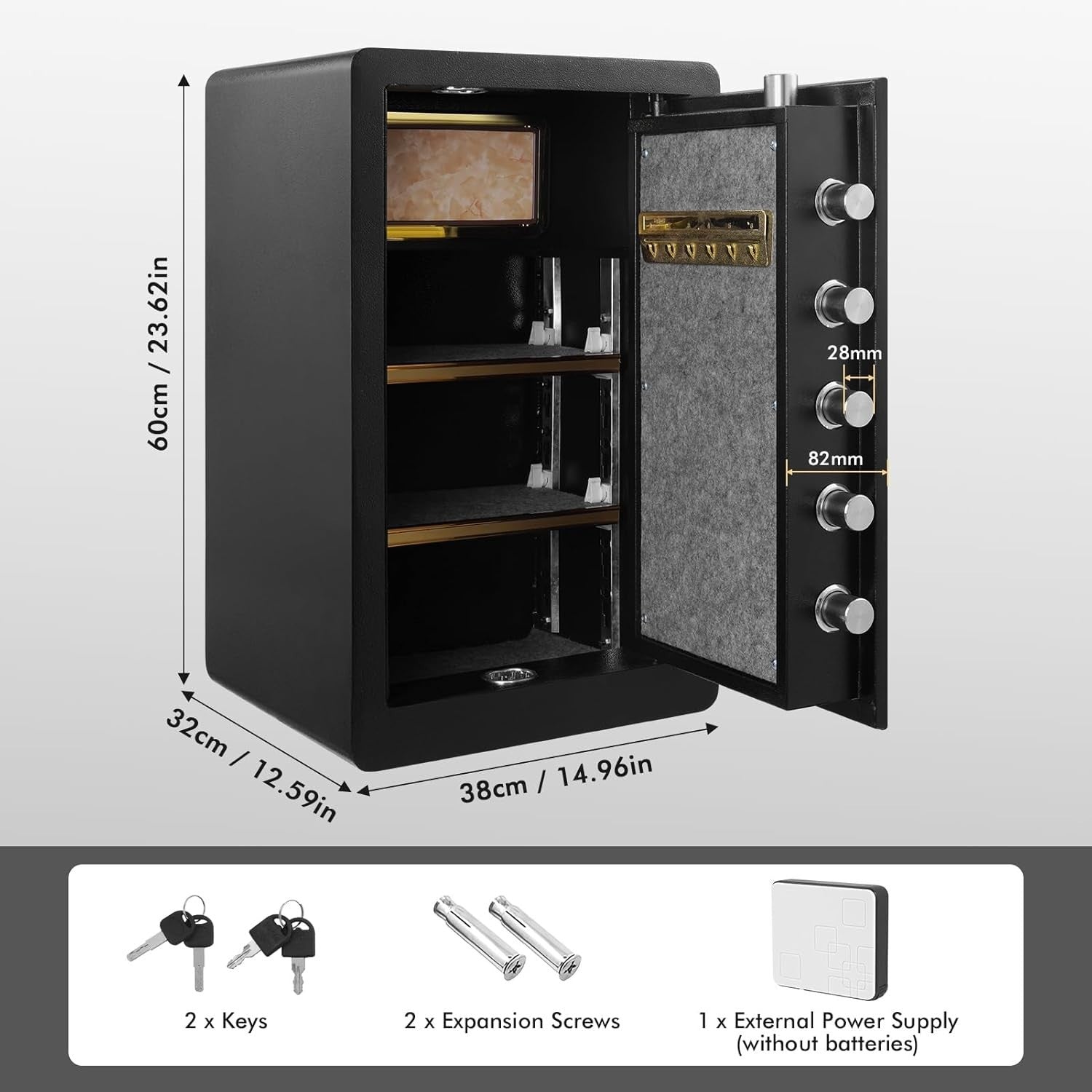 4.2 Cu Ft Fireproof Safe Box Digital Keypad Anti Theft Security Safe