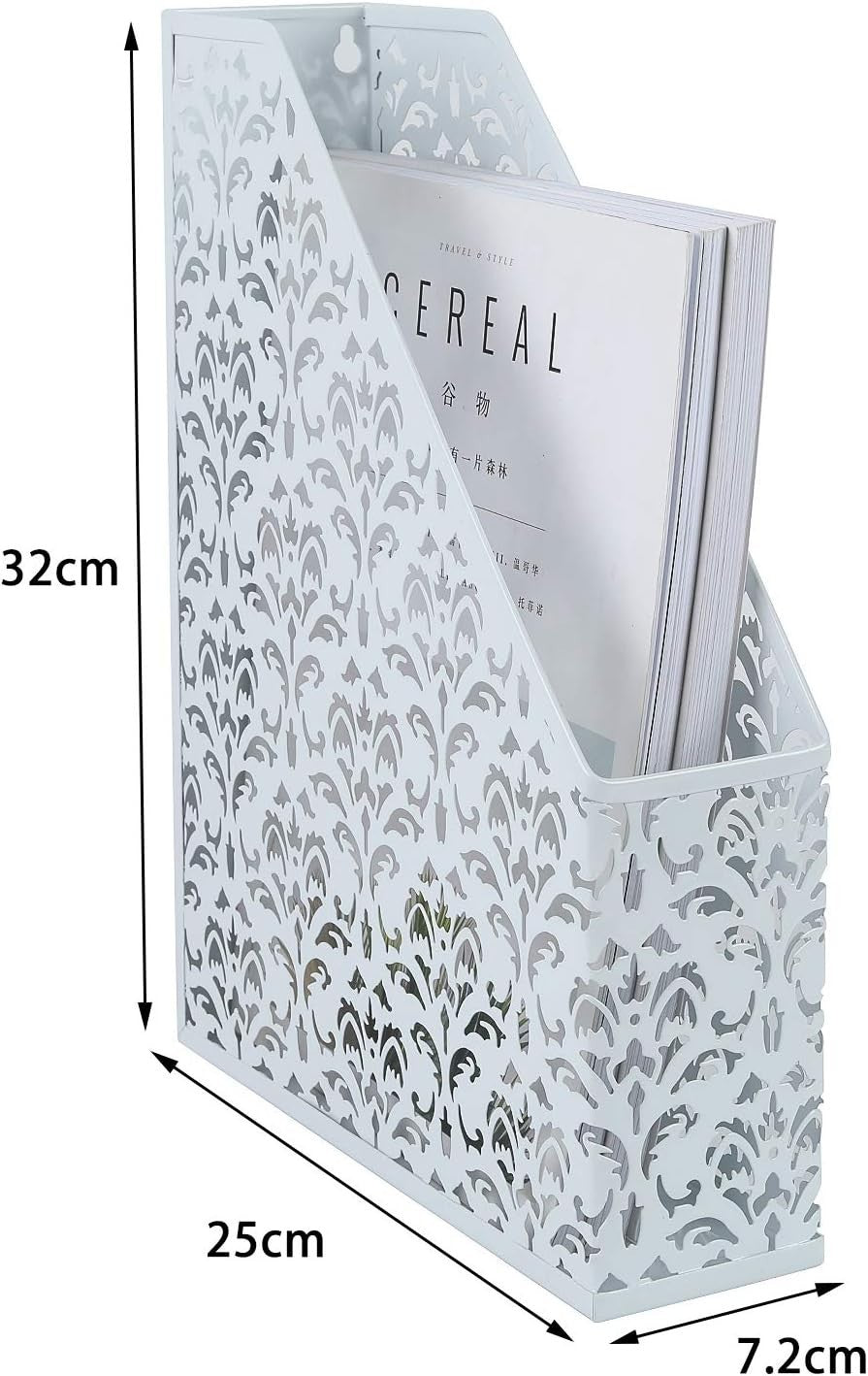 Metal Desk File Holder & A4 Paper Organizer Rack - Pack of 3 White