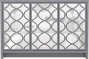 Grey Mirrored Sideboard Cabinet 3 Door Storage Unit for Hall or Lounge