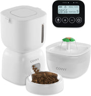Automatic Pet Feeder & Water Fountain 3L Food 2L Water LCD Timer