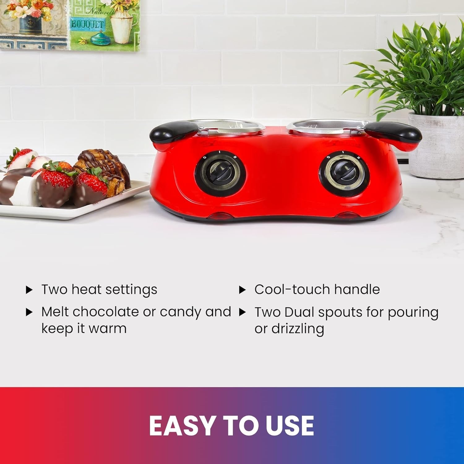 Air Fryer 3.6L Digital Touchscreen + Dual Chocolate Melting Pot Set | Healthy