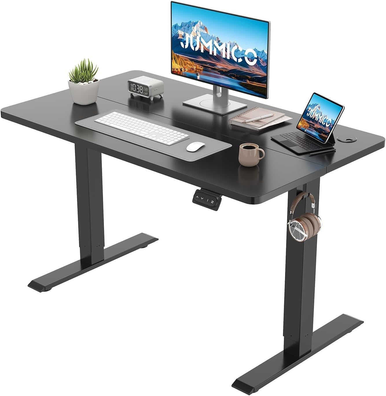 Electric Standing Desk 100x60cm Adjustable Sit Stand Table with Memory – Black